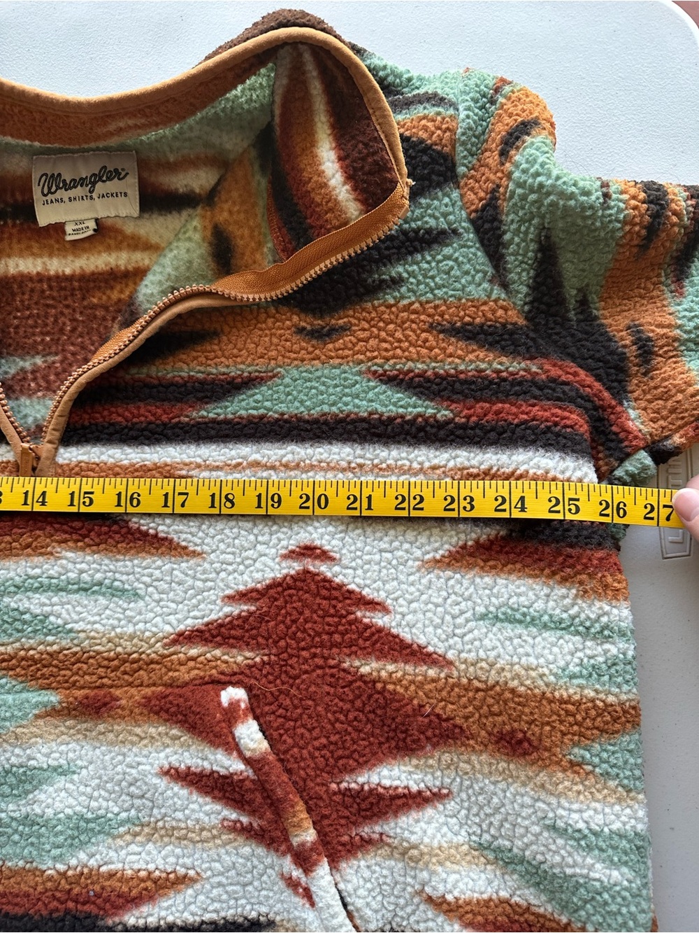 Wrangler Women’s Pullover Sherpa Fleece Quarter Zip Aztec Western, XXL - Picture 10 of 11